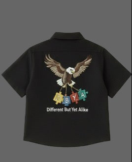 Embroidery Crop T Button Down T-shirt